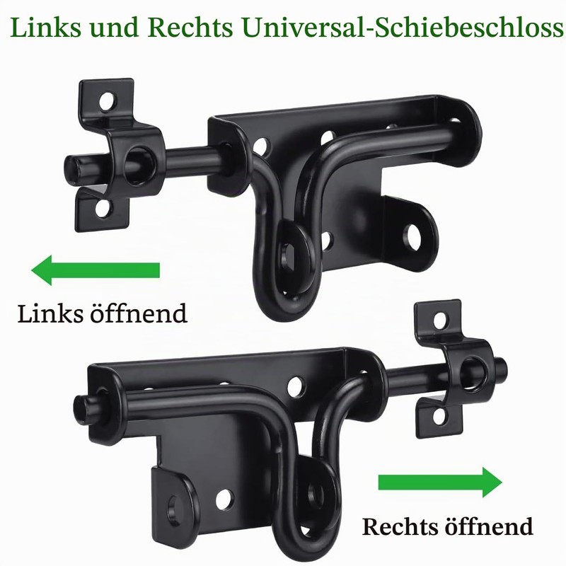 Litensh Door Bolt Double-Sided Sliding Bolt Door Lock with Padlock