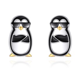 ONEFINITT Frog/Dinosaur/Fox/Corgi/Octopus/Penguin/Chicken/Squirrel/Crocodile Earrings 925 Sterling Silver Animal Stud Earrings Animals Jewellery for Women, Silver, No Gemstone