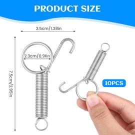 10 PCS Spring Latch for Cages, Spring Door Latch for Rabbit, Wire Cage Clips Cat Small Hook, Rabbit Wire Clips, Dog Crate Lock, Pet Dog Cat Birds Parrot Squirrel Hook