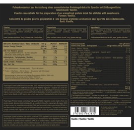 PEAK Vegan Protein Isolat - 750g Geschmack Vanilla I 25 Portionen I Pulver I pflanzliche Proteinquellen: Erbse - & Reisprotein I für Muskelaufbau I Süße aus Stevia I GMO-free