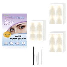 Jeanssar Natural Invisible Single Side Eyelid Tape Stickers(600Pcs 3MM Skin Color), Double Eyelid Tape for Hooded Eyes Invisible, nstant Eye Lift Without Surgery, Perfect for Uneven Mono-Eyelids