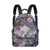 Snilety Gothic Backpack Purses for Women Floral Skull Small Backpacks