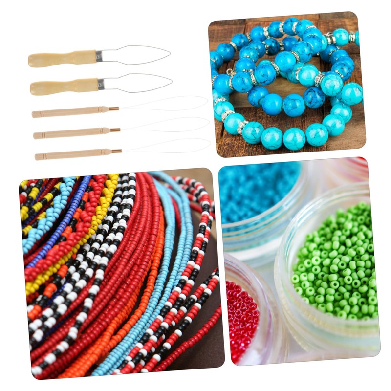 FOMIYES 2sets Threaded Tool Sewing Bead Threading Tool Bead Threading