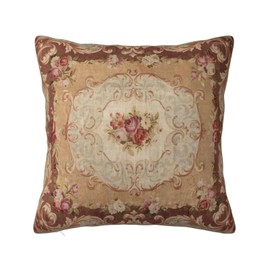NBFKDO Antique Rose Floral French Decorative Throw Pillow Covers Soft Square Pillowcases Cushion for Living Room Sofa Bedroom Farmhouse Home Decor 20"X20"