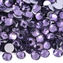 Blinginbox Flatback Rhinestones Bulk,14400pcs Crystal Round Loose Gemstones Glass Rhinestones for Crafts Makeup Nail Art Clothes Shoes DIY Decorations(SS16,3.8-4.0mm,Tanzanite)