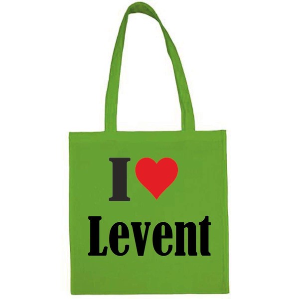 Reifen-Markt Tasche I Love Levent Größe 38x42 Farbe Grün Druck