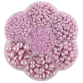 5900 Pcs Half Pearls for Crafts Light Purple Nail Pearls for Nail Art Falt Back Pearls for Makeup Craft Pearls for Artists Creative DIY Flatback Pearls for Nails（2/3/4/5/6/8/10mm）