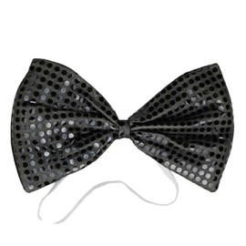 HIXNUG Sequin Bow Tie Fancy Dress Bow Tie Classic Dickie Bow Tie Dress Up America Unisex Wedding Festive Party Accessories (Black)