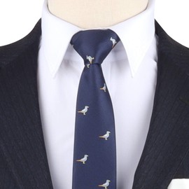 Seagul Bird Animal Lover Tie Present for Him | Flying Bird Print Funky Happy Cute Ties | Wildlife Novelty Neck Ties for Him (SEAGUL)
