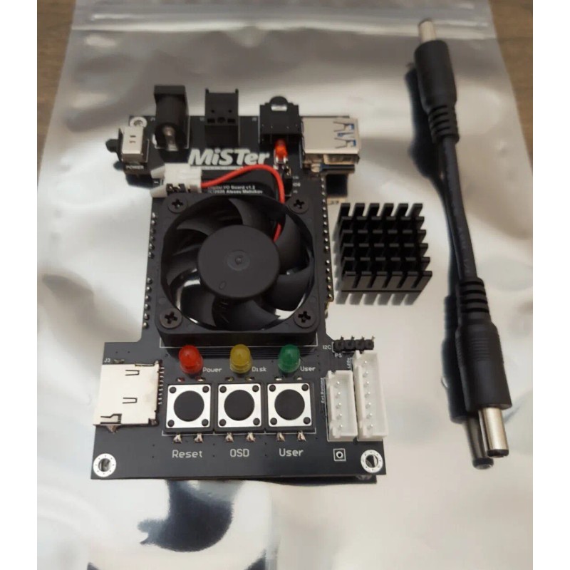 MiSTer FPGA Digital IO Board V1.2 Black w/ Fan and