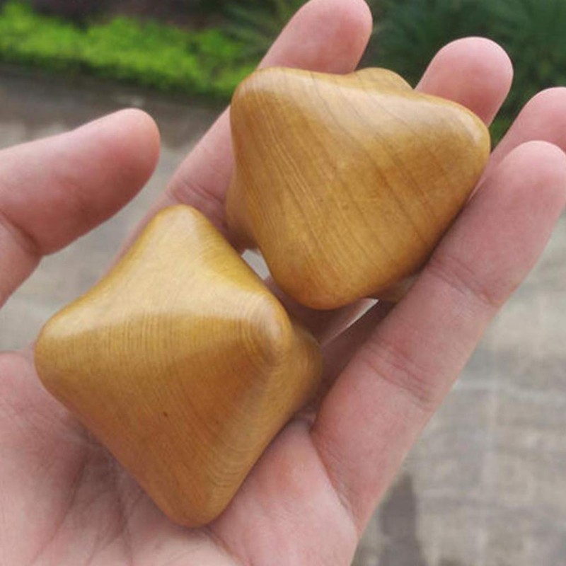 Artibetter 2pcs Hexagon Shape Trigger Sandalwood Massage Tool Trigger Point