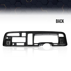 PIT66 Radio Trim Panel Surround Dashboard Compatible with Dodge Ram 1994-1997 Dash Bezel Radio Trim Panel Cover Instrument Black 55114870-1