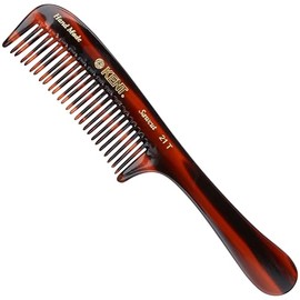 Kent Peine desenredante de cabello grueso 21T, dientes anchos para cabello largo y grueso, rizado y ondulado, peine desenredante para cabello húmedo y