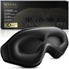 MINNU Eye Mask for Sleep, 99.99% Light Blocking, 3D Contoured