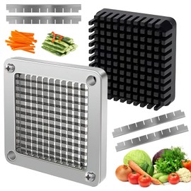 1/4'' Replacement Chopper Blade, Commercial Vegetable Chopper Dicer Stainless Steel Blades and Black Pusher Block for Tomato Onion French Fries Cutter and Fruit Cutting Machine