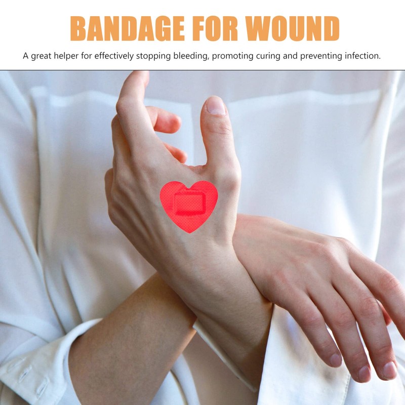 Heart-Shaped Bandages 25 Pcs Cute Adhesive First Aid Patch Stickers
