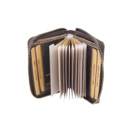 Credit card holder with zipper and notes compartment vertical format LEAS, Genuine Leather, brown - ''LEAS Vintage-Collection''