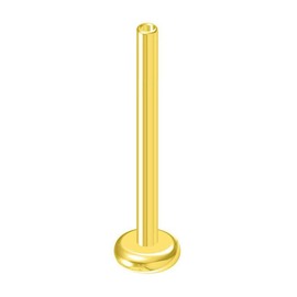 NewkeepsR 18G×10mm Gold Plated Threadless Flat Back Labret Stud Post Replacement, Implant Grade 1.0mm Press Fit Flatback Push In Short Unthreaded Titanium Gold Bar