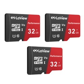 LaView Tarjeta Micro SD de 32 GBx3, tarjeta de memoria Micro SDXC UHS-I – 95 MB/s, 633X, U1, C10, Full HD Video V10, A1, FAT32, tarjeta TF flash de alta velocidad P500 para teléfono/tablet/PC/computadora con adaptador