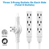 3 Prong 12 FT Twin Extension Cord Power Strip, 6