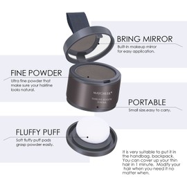 FREEORR Root Touch Up Hair Powder - Hairline Shadow for Thinning Hair, Gray Hair Coverage for Women and Men - Dark Tan