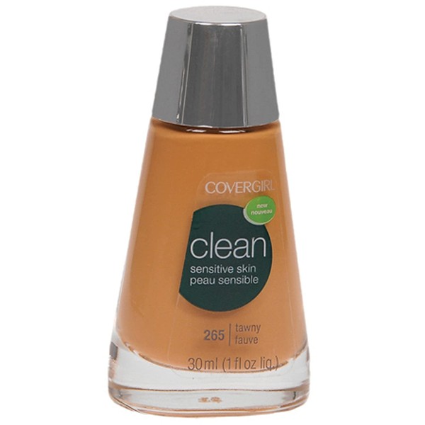 COVERGIRL Clean Sensitive Skin Liquid Makeup, Tawny (N) 265, 1.0 Ounce Bottle (packaging may vary)