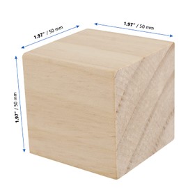 MANCHAP 45 Pack 2 Inch Square Wood Carving block, 5cm Carved Wood Cube, Natural Craft Wooden Unfinished Wood Block for DIY, Crafts, Home Decoration