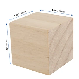 MANCHAP 45 Pack 2 Inch Square Wood Carving block, 5cm Carved Wood Cube, Natural Craft Wooden Unfinished Wood Block for DIY, Crafts, Home Decoration