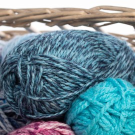 Premier Yarns (3 Pack Deborah Norville Serenity 100% Acrylic Soft Sky Heather Dark Blue Light Blue Yarn for Knitting Crocheting Chunky #5