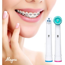 Oral B Replacement Brush Heads- Generic Oral-B Braun Professional Ortho Brush Head & Power Tip Kit- Pk. Of 4 Compatible Orthodontic Electric Toothbrush Heads