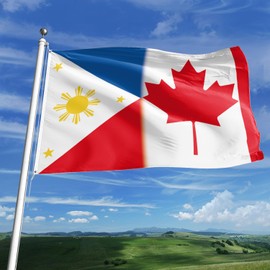 2Packs 3X5 FT Canada Philippines Combo Flag, Single Sided Flag Canada With Philippiness National Flag Outdoor Garden Flags Banners (2 PCS)