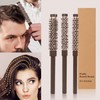 Mini Roll Brush & Hair Root Comb Set: Volumizing Top & Curly Hair Styling Tool (Dark Brown Edition) Brush 4ea
