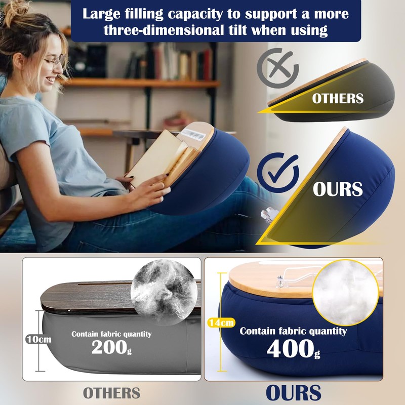 Lap Desk XL Beanbag Book Stand –Book Holder for Reading