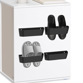 STFALI Set of 4 Hanging Shoe Organisers, Shoe Rack, Camping, Camper Accessories for Caravans, Can Be Used in the Bedroom and Living Room (Black)