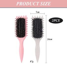 2 Stück Lockenbürste, Locken-Stylingbürste, Haarglättungsbürste, Massagebürste, Lockenformungsbürste, Damen-Haarpflegebürste, Haar-Styling-Werkzeuge