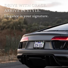 Paquete de 2 marcos de matrícula de diamantes de imitación para mujer, accesorios de coche de diamantes brillantes, cubiertas de matrícula de vidrio brillante con lazo rojo y tapas de tornillo con