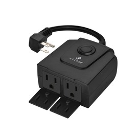 Monoprice Smart Outdoor Plug, IP65 Weather Resistance, 2 Individually Controlled Outlets, No Hub Required, Compatible with Alexa and Google Home - STITCH Series
