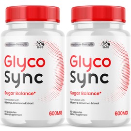 (2 Pack) Glyco Sync Capsules - Glyco Sync Maximum Strength Sugar Support Pills, Natural GlycoSync Once Daily Capsule for Health & Wellness Advanced Cinnamon Extract and Bilberry Formula (120 Capsules)