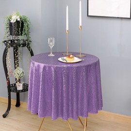 nanbowang Sequin Tablecloth - Light Purple Table Cloths for Parties Rectangular Table Cover Overlay Sequin Fabric Table Linens Birthday/Baby Shower/Tea Party Decor