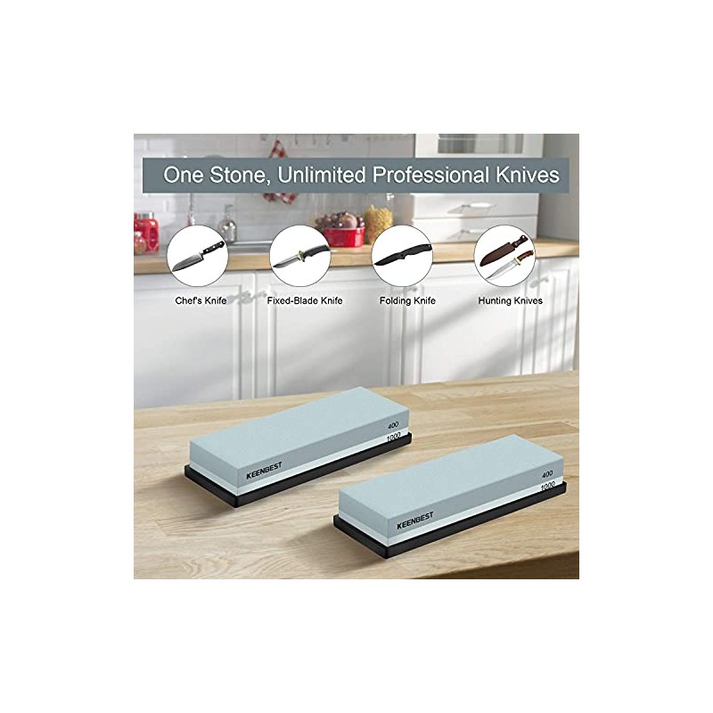 KEENBEST Actual Grit Premium Material Sharpening Stone 2 Side 400
