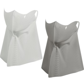 Bunnycool 2 Pack UV Sun Protection Face Mask UPF 50+ Neck Coverage 3D Breathable for Hiking (Light Grey,Dark Grey)