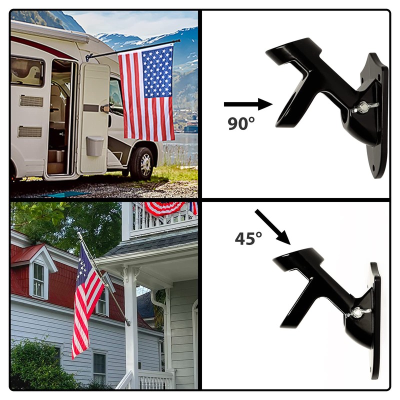 NELXINJO 6FT Stainless Steel Flag Pole Kit with Bracket for