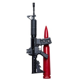 VMS RACING AR-15 M4 M16 RED 50 Cal Caliber Bullet Antenna Anti-Theft and Reception Booster Heavy Gauge CNC Billet Aluminum Short Compatible with Ford F-150 F150 F250 F350 F-series Trucks