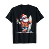 Tropical Santa Surfing Hawaii Christmas Beach Vibes Aloha T-Shirt, black