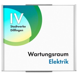 OSLO Door Sign 150 | 148 x 151 mm | Aluminium Silver | Anti-Reflective Cover | Office Door Sign