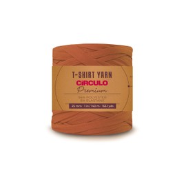 CIRCULO - playera de hilo premium Hilo voluminoso, suave, ligero, sin costuras, sin nudos. Fettuccini Zpagetti, hilo de playera para ganchillo y tejer, 153.1 yardas, (7370 - Cueva)