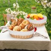 WILLOW WEAVE 14" Handmade Wicker Bread Basket for Serving, Set