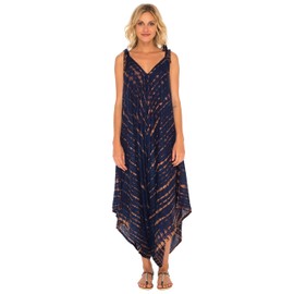 SHU-SHI Overol de harén para mujer, casual, de una pieza, pierna ancha, ajuste holgado, teñido anudado, Azul marino, S-M