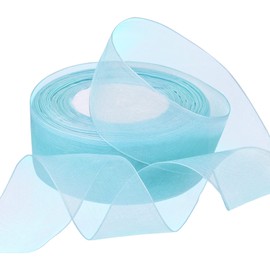 Hapeper 1-1/2 Inch Sheer Organza Ribbon, 50 Yards/Roll (Lake Blue)