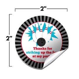 Bowling Birthday Party Sticker Labels, 40 2" Party Circle Stickers by AmandaCreation, Great for Party Favors, Envelope Seals & Goodie Bags